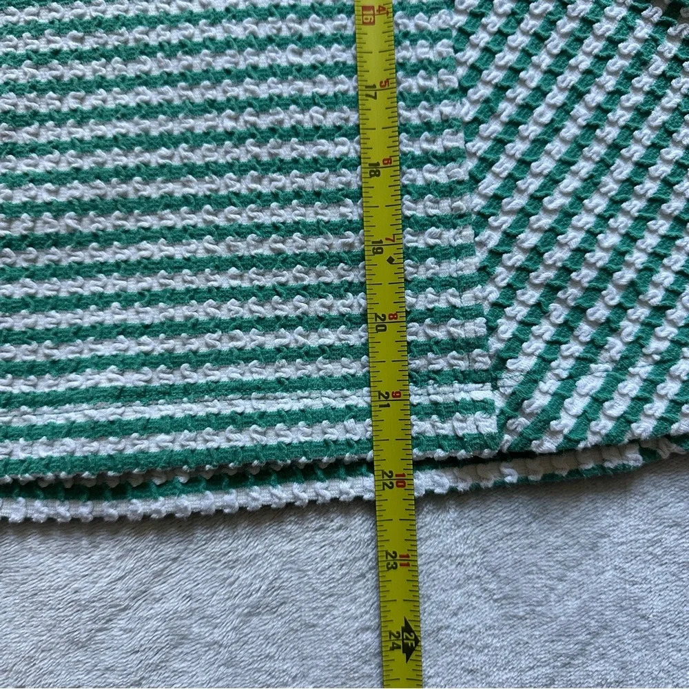 Maeve Anthropologie Peplum Textured Tank Green White Size XS - Picture 6 of 7